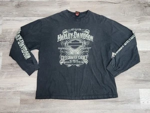 Camisa Harley Davidson 2x Aviano Italia Base Militar Desteñida Envejecida - Imagen 1 de 5