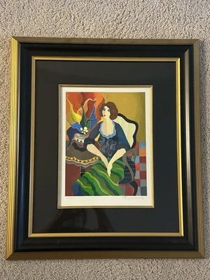 Serigrafía Itzchak Tarkay 'Day Dreaming #1' firmada enmarcada Foto 1 de 4