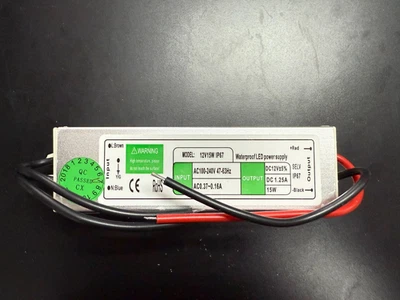 Cisno 12V LED Fuente Impermeable IP67 15 Vatios Foto 1 de 4