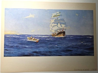 Impresión litográfica vintage de los años 30 de Valparaíso por Thomas Jacques Somerscales Foto 1 de 4