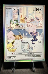 “Christmas Twinkle” Eevee & Friends Custom Fan Art Pokemon Card w/ Holo Sleeve - Picture 1 of 1