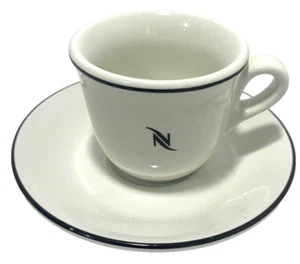 Nespresso Demitasse Tazza Espresso E Piattino Tognana Logo Nero Germania - Foto 1 di 4