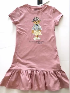 NWT, Girls Polo Ralph Lauren Pink Polo Bear T-Shirt Dress. L(12-14). Eur 150 - Picture 1 of 1