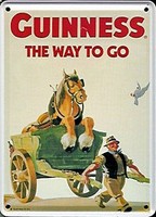 postcard Guinness Gaelic Football miniature metal sign hi