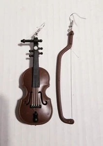 Violin Cake Topper / Earrings Perfect Topper For Cake & Fun Earrings! NEW! - Picture 1 of 4