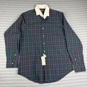 Camisa Polo Ralph Lauren De Colección Para Hombres 16 Grande Tartán Verde Cuadros Cuello En Contraste - Imagen 1 de 11