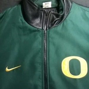 Giacca di pelle bicolore vintage Nike Team Issued Oregon Ducks - Foto 1 di 7