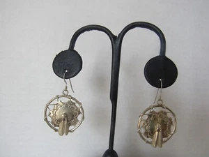 Concho Navajo Ohrringe Traumfänger Haken Sterling Feder Hängel - Bild 1 von 5