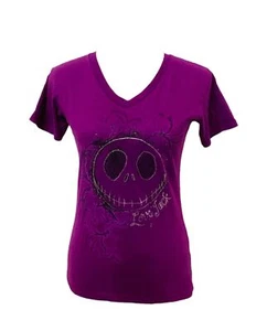 Woman’s Small Nightmare Before Christmas Shirt Disney Purple Jack Skelington - Picture 1 of 6