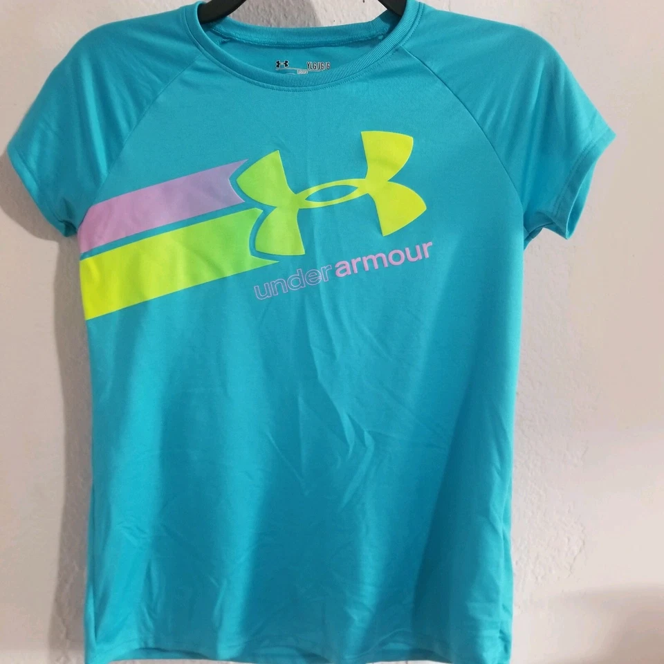 Underarmour logo T Shirt blue youth sz large - Image 1 of 4