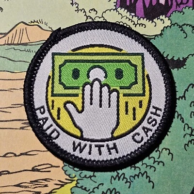 PAGADO CON BILLETES EN EFECTIVO GET RICH MONEY ATRACCIÓN P116 PARCHE INSIGNIA BORDADO Foto 1 de 2