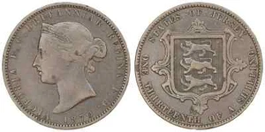 Jersey - 1/13 Shilling 1870 - Victoria - Picture 1 of 3