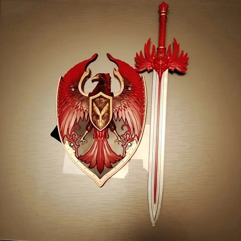Espada y escudo halcón rojo de espuma de poliuretano de 20 pulgadas Foto 1 de 2