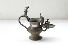 Antique Brass Handcrafted Ganesha Engraved Oil Lamp With Incense Burner NH5114