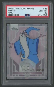 2023 Disney Topps Chrome Merlin #38 Sword and Stone Pink Ref. #’d /399 PSA 10 - Bild 1 von 2