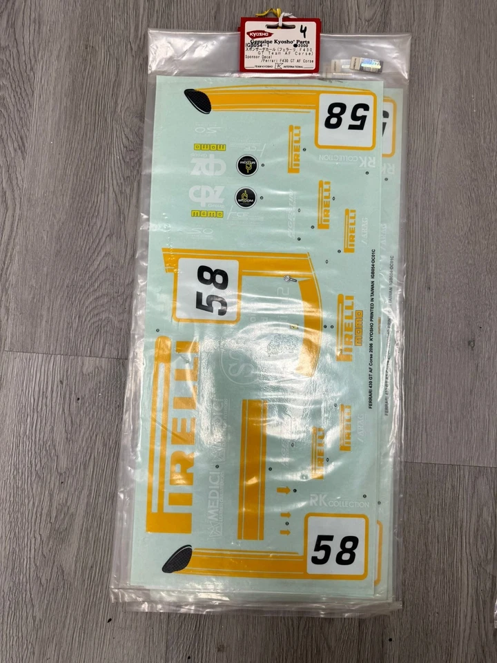 VINTANGE RC PARTS Kyosho IGB054-1 Sponsor Decal Sheet (Ferrari F430 GT AF) - Image 1 of 1