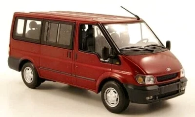 MINICHAMPS DEALER MODEL 1/43 2001 FORD TRANSIT MK6 TOURNEO MINIBUS/KOMBI VAN RED - Image 1 of 4