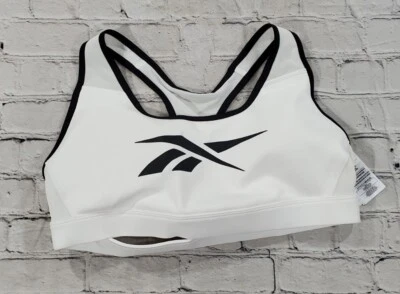 Sujetador Reebok Speed Wick Lux Racer almohadillas extraíbles GT2914 blanco negro MUJER TALLA 1X Foto 1 de 4