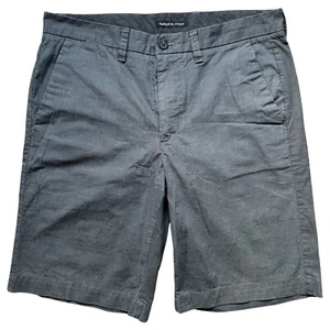 Van Heusen Flat Front Casual Shorts Mens 34 Gray Subtle Chino Golf Straight Fit - Picture 1 of 9