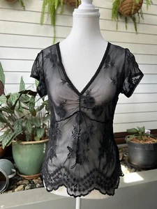 Jacqui e Size Small Sheer Top Like New - Picture 1 of 4