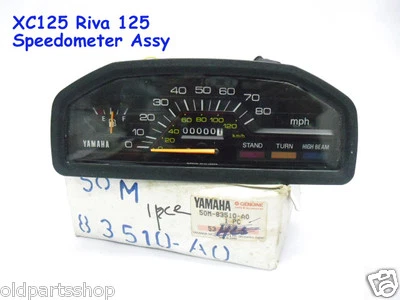Yamaha XC125 Riva Speedometer Assy MPH NOS RIVA 125 Gauge CLOCK 50M-83510-A0 Foto 1 de 4