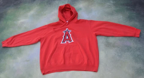 Vintage Majestic MLB Anaheim Angles Men's Pull Over Hoodie Jacket Size XL Cover