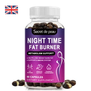 Night Time Fat Burner Supplement Weight Loss Appetite Suppressant Detox 60 Caps - Picture 1 of 9