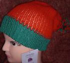 Christmas One Size Red Green Beanie Style  Bobble Hat New With My Tag