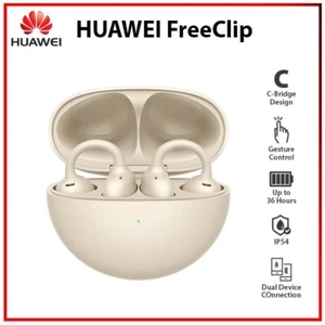 Huawei FreeClip BEIGE HD Call Touch Control Clip-on Open Ear Earphone Earbuds - Picture 1 of 6