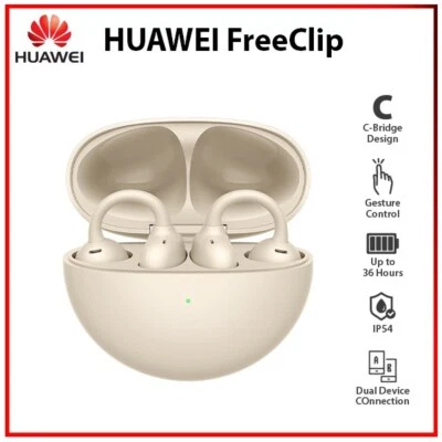 Huawei FreeClip BEIGE HD Call Touch Control Clip-on Open Ear Earphone Earbuds - Image 1 of 4