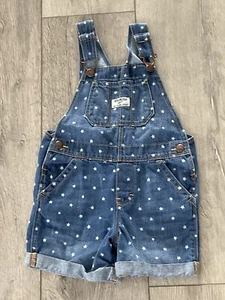 OSHKOSH B’GOSH Jean w/ White Stars Overall Shorts. Size 3T. NEW. - Picture 1 of 6