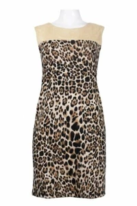 Vestido Tiana B Terciopelo Hombro Estampado Animal - Imagen 1 de 2