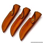 Lot Of 3 Custom Handmade Vertical Knife Leather Sheaths For Right Handed Person