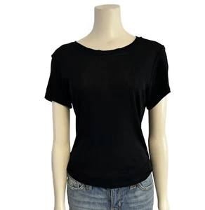 Mo & Su Black Short Sleeve Top Womens Small - Picture 1 of 5