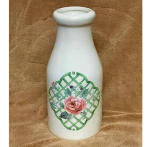 Jarrón vintage para botella de leche Pfaltzgraff (descontinuado) patrón de enrejado de jardín - Imagen 1 de 6
