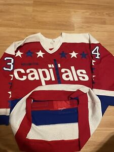 Game Worn Mcgeough Authentic Washington Capitals NHL Hockey Jersey Red Away 50