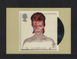 DAVID BOWIE ROYAL MAIL OFFICIAL MEMORABILIA Postcard ALLADDIN SANE ALBUM COVER A - Picture 1 of 1