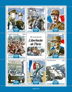 WWII Liberation of Paris Churchill de Gaulle MNH Stamps 2024 Guinea-Bissau M/S - Picture 1 of 1