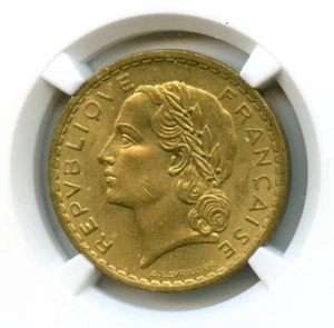 France Gouvernement provisoire 5 Francs 1945 C NGC MS 65 - Imagen 1 de 4