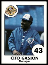1990 Toronto Blue Jays Fire Safety Cito Gaston NNO Manager Baseball Card