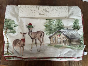 Holiday Winter Christmas Deer House Trees Nicole Miller Home Placemat Set of 4 - Picture 1 of 5