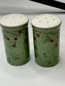 Christmas Holiday Gatherings Damask Salt And Pepper Lenox Set - Picture 1 of 5