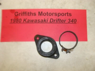 80 81 KAWASAKI Drifter SA 340 1979 colector de admisión bota de carburador con abrazadera Foto 1 de 4