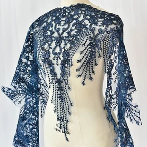 Sale Embroidery Women Costume Lace Ribbon Sequin Bridal Evening Dress Edging 1Y - Picture 1 of 1