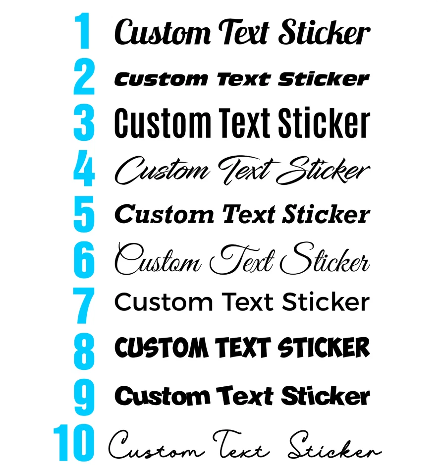 Custom Text Personalised Name Lettering Funny Car/van/window Shop Decal Sticker