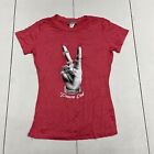 Ragdoll Pink Peace Sign Graphic T-Shirt Womens Size Small