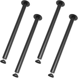 30" Solid Steel Adjustable Desk Legs Office Table Furniture Set of 4 Black - Picture 1 of 8