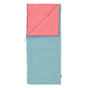 Youth warm weather rectangle sleeping bag - Light Blue & Pink - Picture 1 of 5