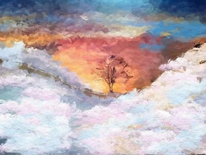 Sycamore Gap Tree Hadrians Wall Open Edition Abstract Skies A3 Print D. Dugnas - Picture 1 of 1