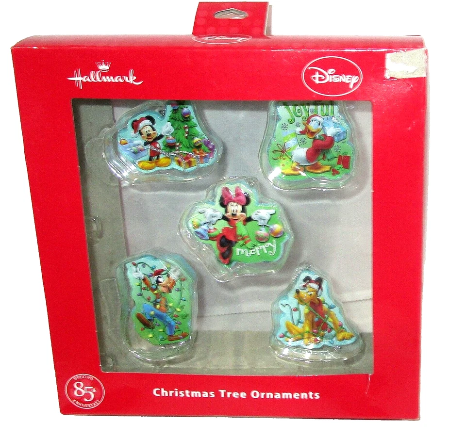 Hallmark Disney 5 Christmas Tree Ornaments Special 85th Anniversary